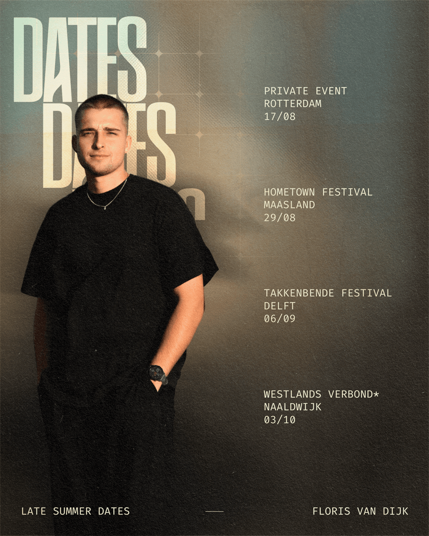 Tourdates poster for Floris van Dijk by DTB LAB
