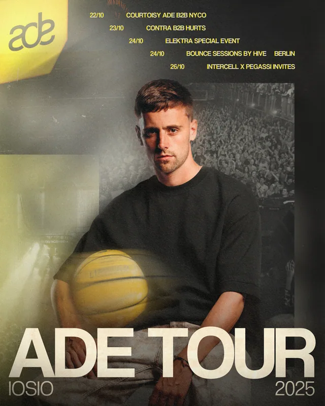 ADE Tour poster for IOSIO, designed by DTB LAB