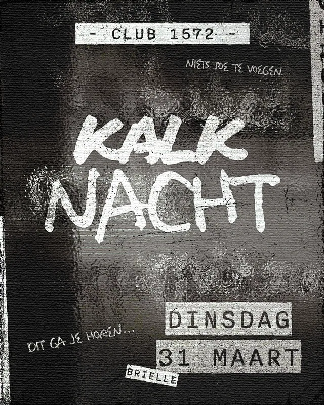 Kalknacht, 31 March poster for Kalknacht, designed by DTB LAB